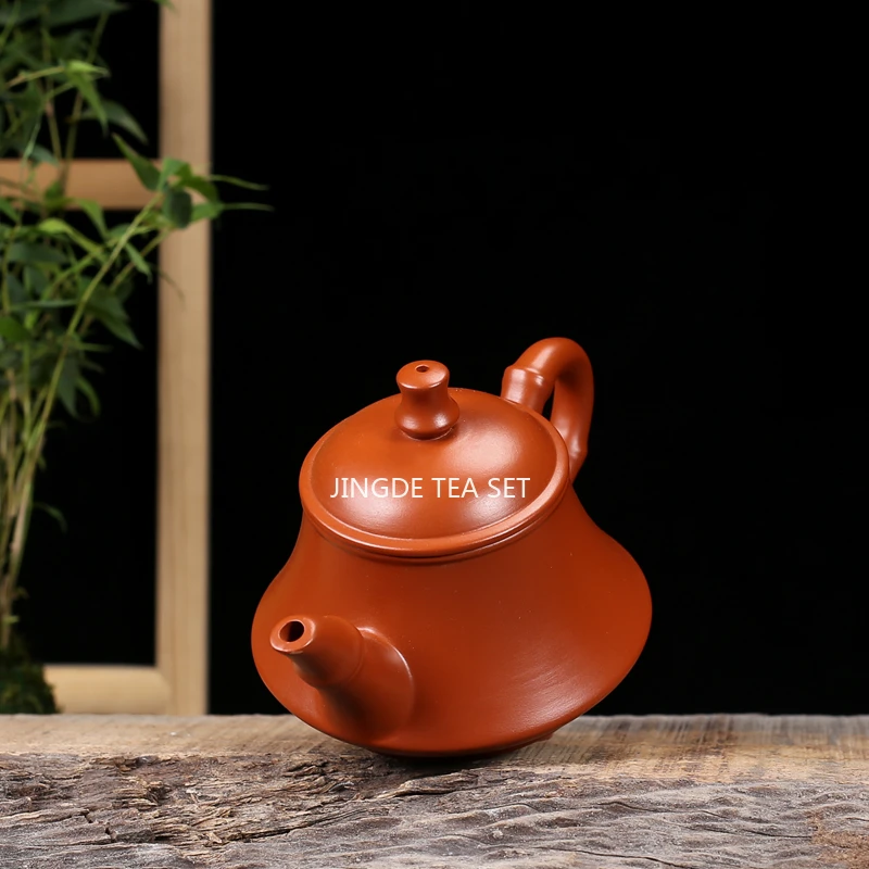 Purple Clay Teapot, Chaozhou Brewing Teapot, PUER Kung Fu Tea Set, Bamboo Knot Teapot, Semi Handmade Vermilion Clay Teapot 150ml