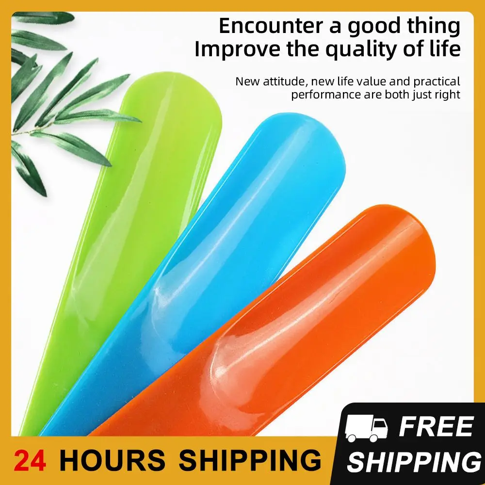 

Professional Lazy Shoe Helper Plastic Colored Neutral Style Portable Unisex 1pc Shoehorn Easy To Put On And Off Shoe Accessories