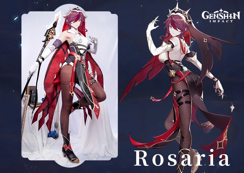 Genshin Impact Rosaria Cosplay Game Suit Costume Dress Uniform Anime COSPLAY