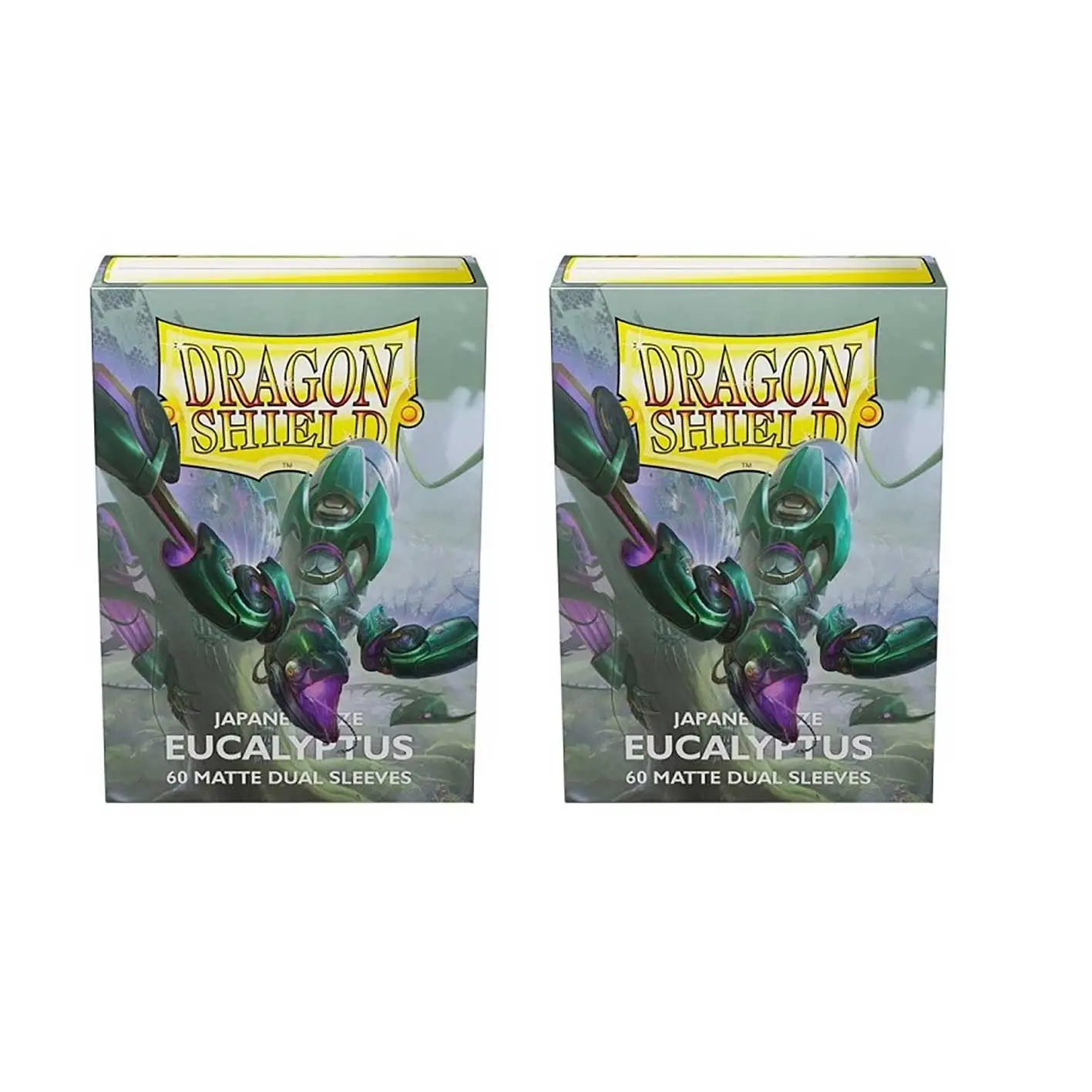 

Dragon Shield Bundle: 2 Packs of 60 Count Yu-Gi-Oh Matte Card Sleeves Protector For Competition Mini Card Cover (EUCALYPTUS)