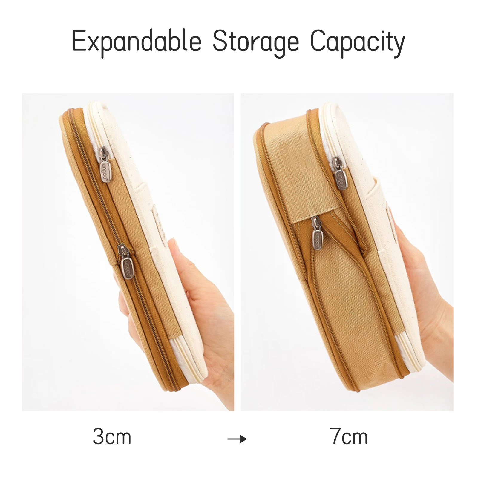 【New】Large Capacity School Pencil Case Stationery Zipper Pocket Office Storage Multilayer Storage Pocket ( not included pencil )