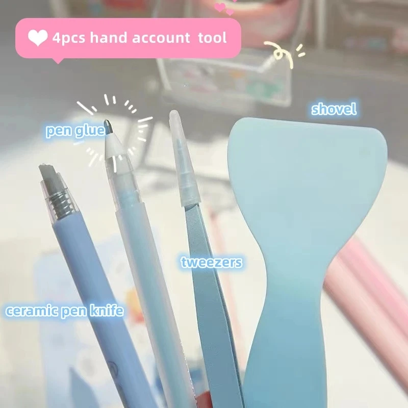 Glue Pen Carving Knife Journal Tools Kit Scrapbooking DIY Art Crafts Work Cutting Kawaii Stationery Supplies 4pcs