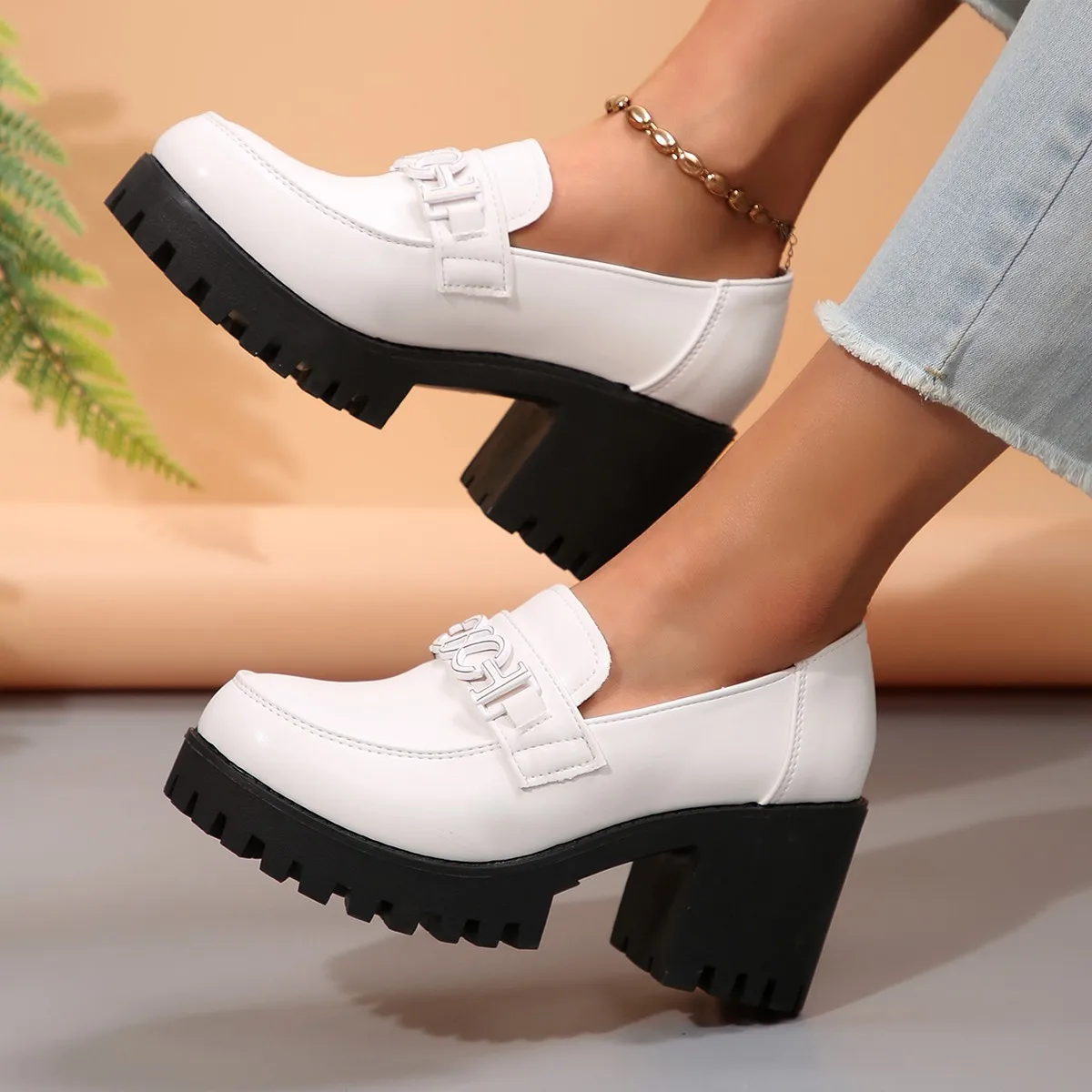 الفاخرة مصمم النساء النمط البريطاني جديد سميكة سول...