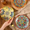 6.5inch Bohemian Ceramic Western Steak Plate High Appearance Level Home Resterant Creative Dish Plate Fruit Plat Dinner Plate 5