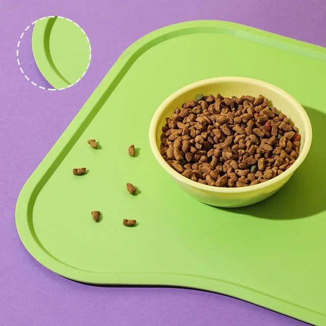 Dog Cat Bowl Food Mat with High Lips