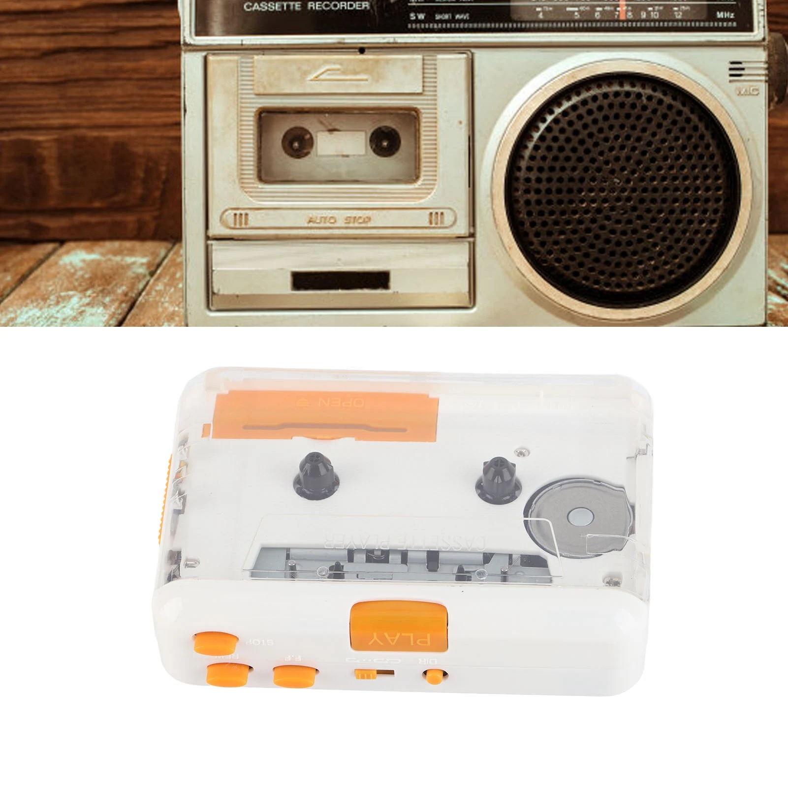 USB Cassette Converter Plug and Play Portable MP3 Music Tape Player with Earphone for PC