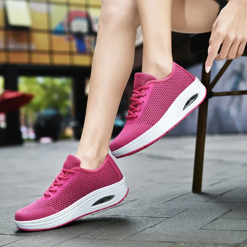 

2024 Summer Trendy Fitness Large Hole Breathable Tenis Rocking Shoes Height Increasing Leisure Sports