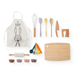 Deluxe Kids Culinary Adventure Playset with Cutting Board & Apron (Set With Spoon)