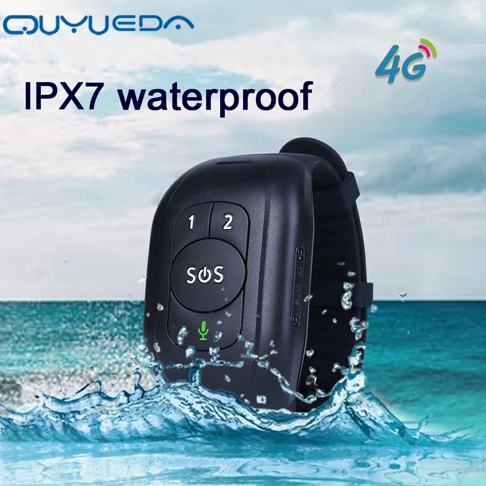 4G GPS Tracking Bracelet for Elder Smart Locator with Fall Detection Alert SOS Button Emergency Call 1000mAh Waterproof Tracker