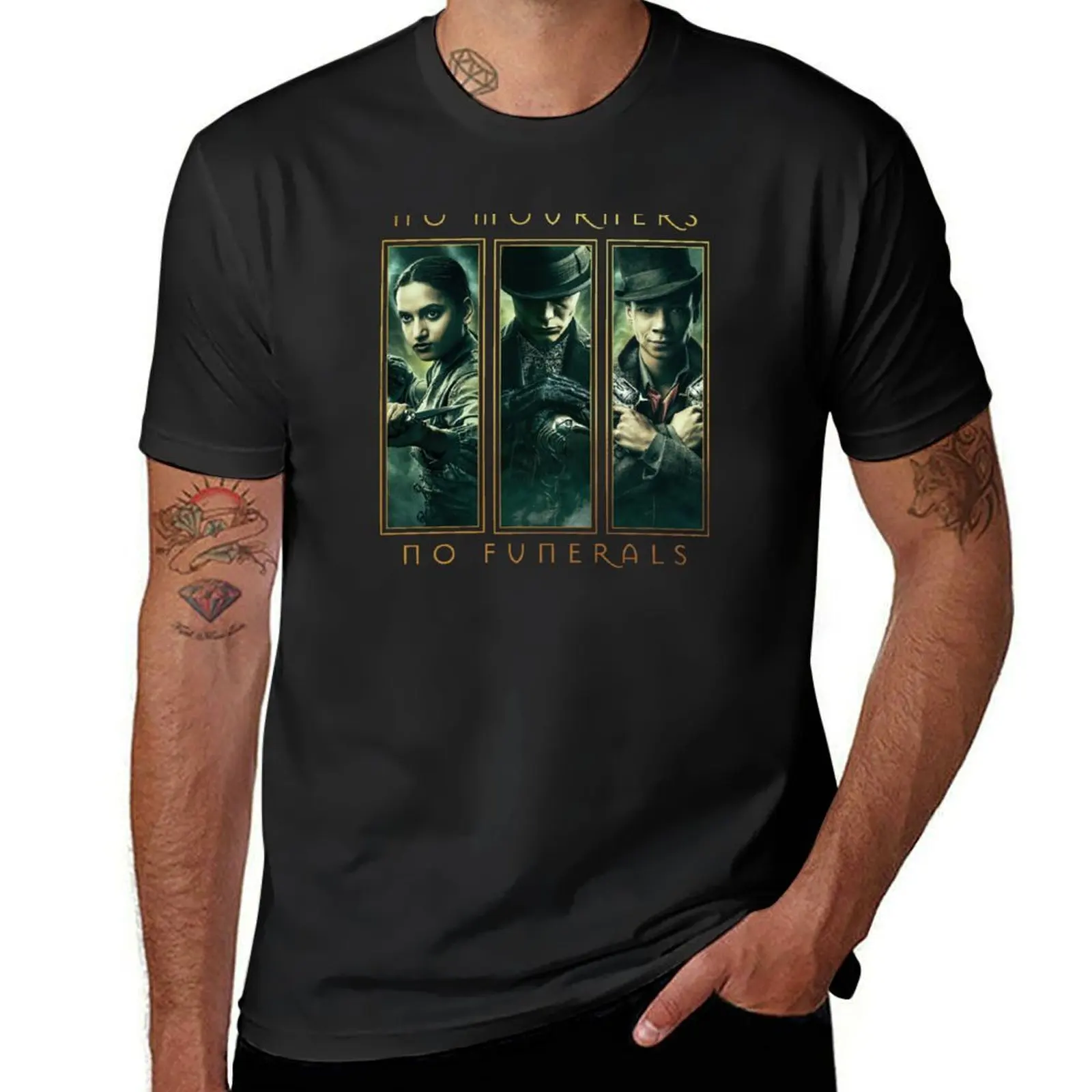 Shadow and Bone No Mourners No Funerals Group Panels T-Shirt cute tops blacks oversized summer top Short sleeve tee men
