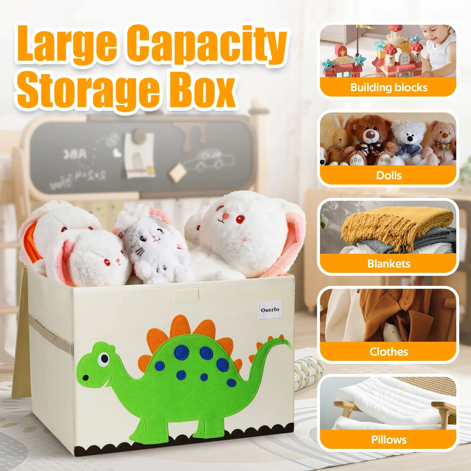 

Cartoon Storage Bin Foldable Clothes Storage Box With Lid Quilt Clothing Large-Capacity Wardrobe Storage Box Home Organizer Bins