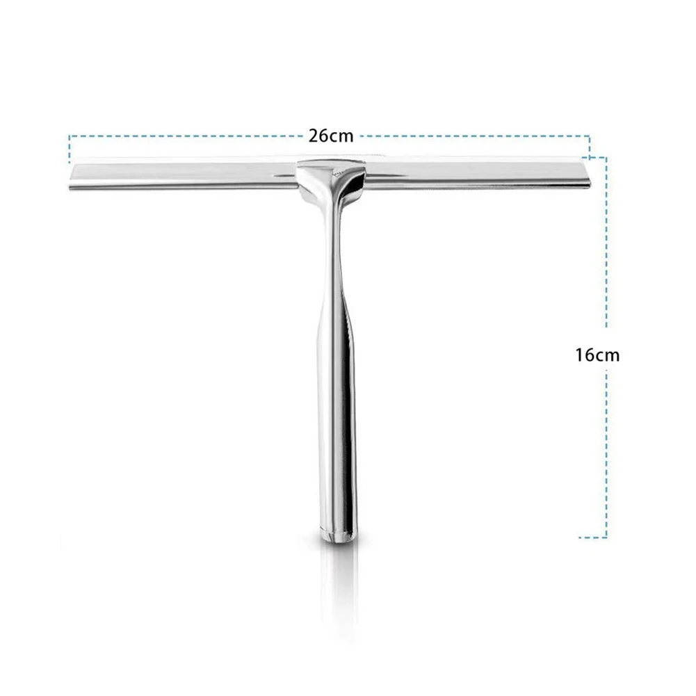 Stainless Steel Shower Squeegee Wiper Brush Multifunctional Shower Mirror Squeegee Corrosion Resistance Household Cleaning Tool