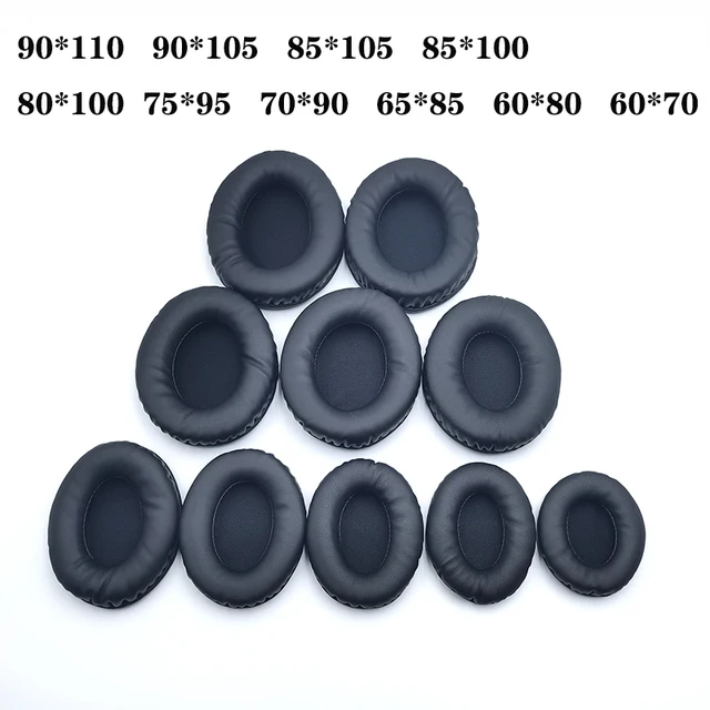 Oval Ear Pads For Headphones Covers Sponge Leather Foam Cushion 60*70 60*80 65*85 70*90 75*95 80*100 85*100 85*105 90*105 90*110