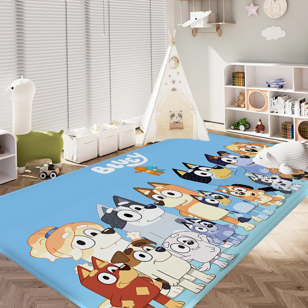 B-Blueys Cartoon Hallway Carpet Washable Non-Slip Living Room Sofa Chairs Area Mat Kitchen Doormat Area Rug 2