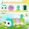 Baby Crawling Caterpillar Musical Interactive Toy Infant Tummy Time Sensory Early Education Toy with Magnetic Music Light up 6