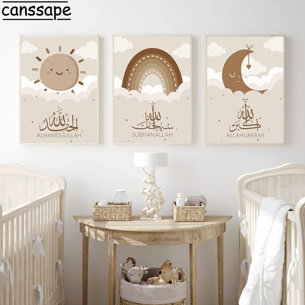 Letreros personalizados con nombre de bebé para guardería, letrero de  madera de luna y nubes, decoración bohemia para guardería, decoración de