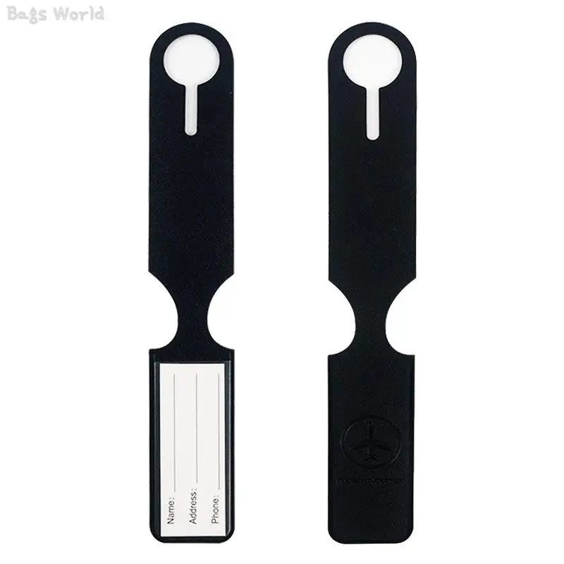 Luggage Tag 1x PU Leather Luggage Tag Portable Suitcase Identifier Label