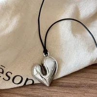 Pendentif en forme de cœur pour femmes, collier coulissant réglable, pour cadeaux de fête, accessoires de bijoux, nouvelle collection 4