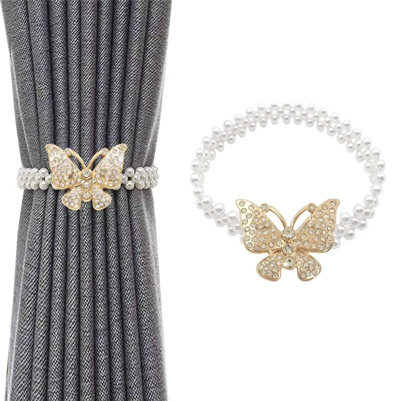 Luxury Pearl Curtain Tieback Gold Silver Tone Decorative Window Accessory