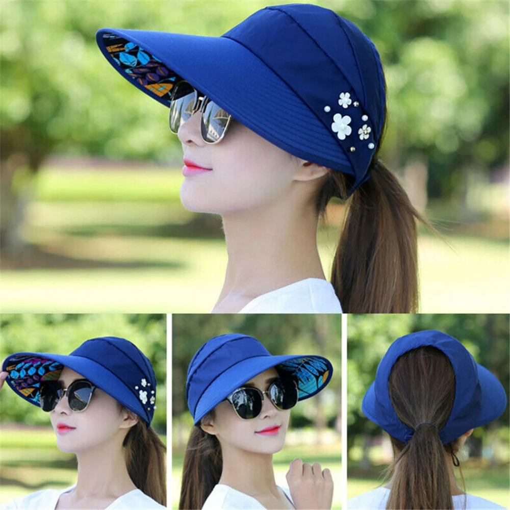 Vacation Anti-UV Wide Brim Summer Casual Hats Sun Hat Beach Cap Visor Caps
