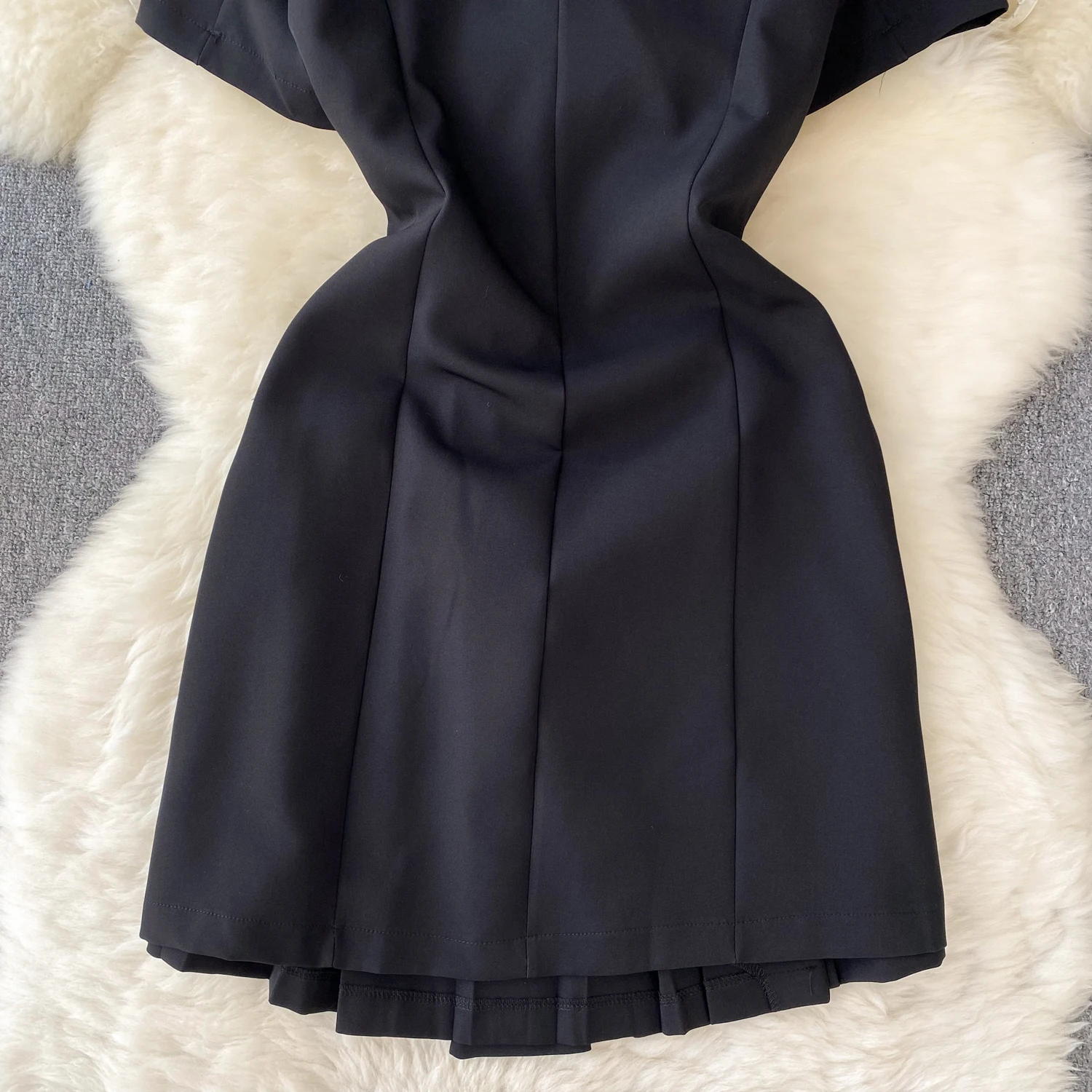 Retro Black Blazer Dress Women Lapel Short Sleeved Short Dresses Summer Casual Short Sleeve Slim Bandage Dress Vestidos