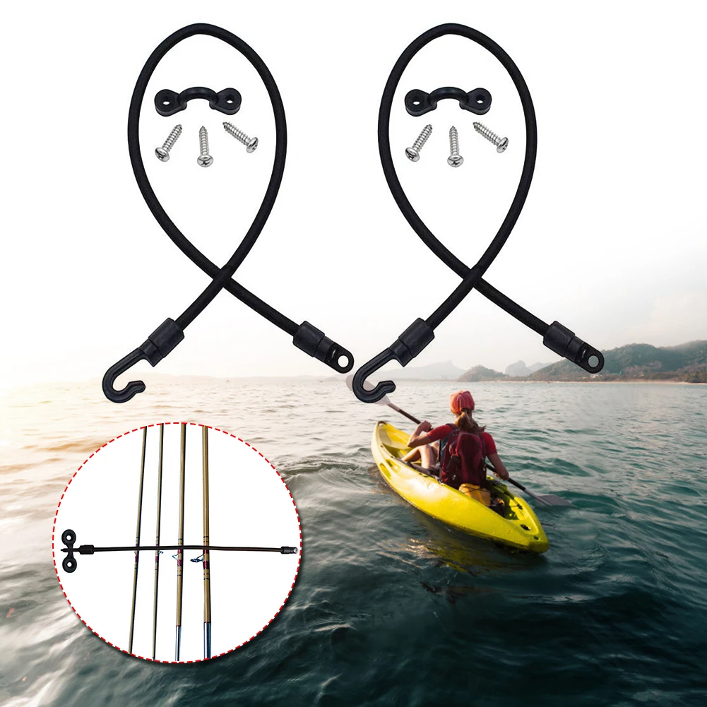 Bungee Cord Portable Elastic Rope Hook Fixing Buckle Set Adjustable Deck Mount Connector Canoe Kayak Marine Accessories