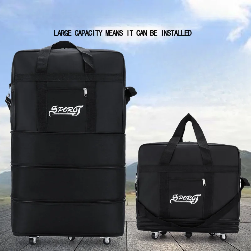 Nueva bolsa facturada de aviación, bolsa de equipaje Oxford, bolsa de viaje móvil de gran capacidad, bolsa de viaje con ruedas extendidas_voghion.com