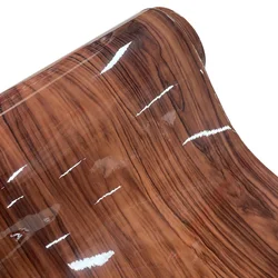 Luxurious High Gloss Wood Grain Textured Vinyl Wrap - 50cm x 300cm (Wood Grain)