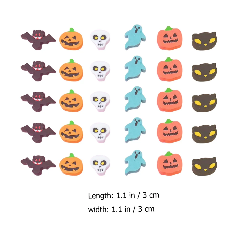 100Pcs Halloween Stationery Eraser Skull pumpkin eraser bat eraser Shape Drawing Supplies Halloween Party Favor Erasers Supplies