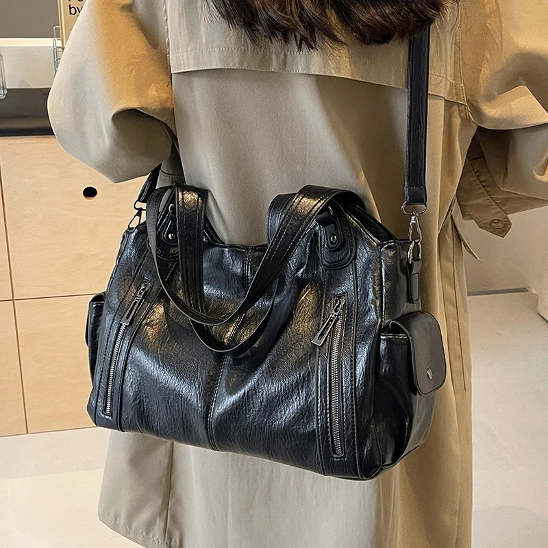 Fashionable Women's Crossbody Bag In Contrast Colour Pu Leather_voghion.com