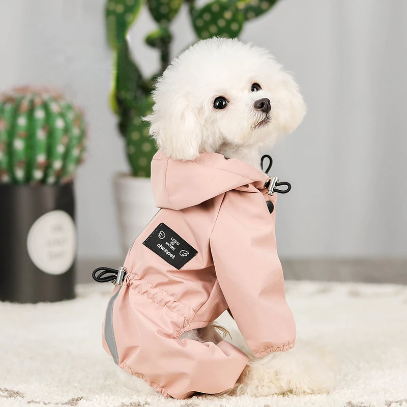

Outdoor Jackets Fabric Pet Dog Clothes ,Waterproof Breathable Reflective Rain Coat,dog Four-legged Raincoat for Cats and Dogs
