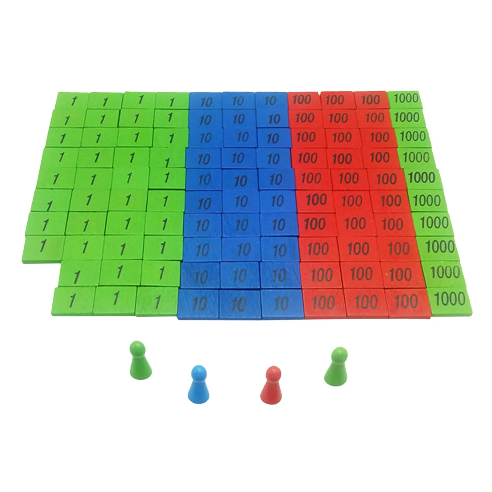 112개 몬테소리 스탬프 게임 교육용 수학 장난감 어린이 학습 교구 나무 인형 포함 나무로 만든 계산 놀이 3-6세용