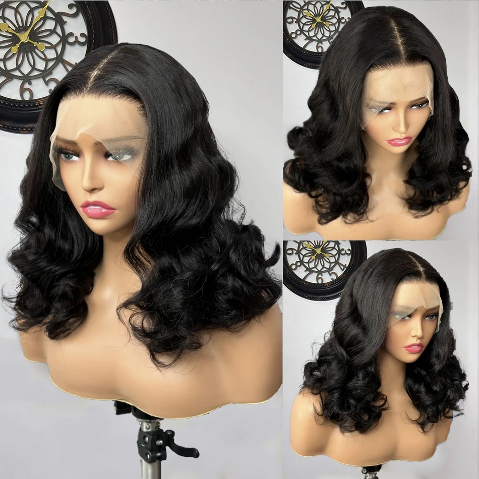 Brazilian Short Bob 13x6 HD Transparent Lace Front Body Wave 13x4 Lace Frontal Human Hair Wavys Closure Wig For Women