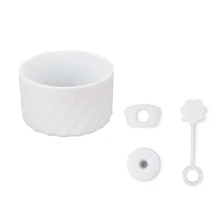 Silicone Spill-Proof Stopper Set: Cup Boots & Reusable Straw Covers (4-Pack) (Transparent)