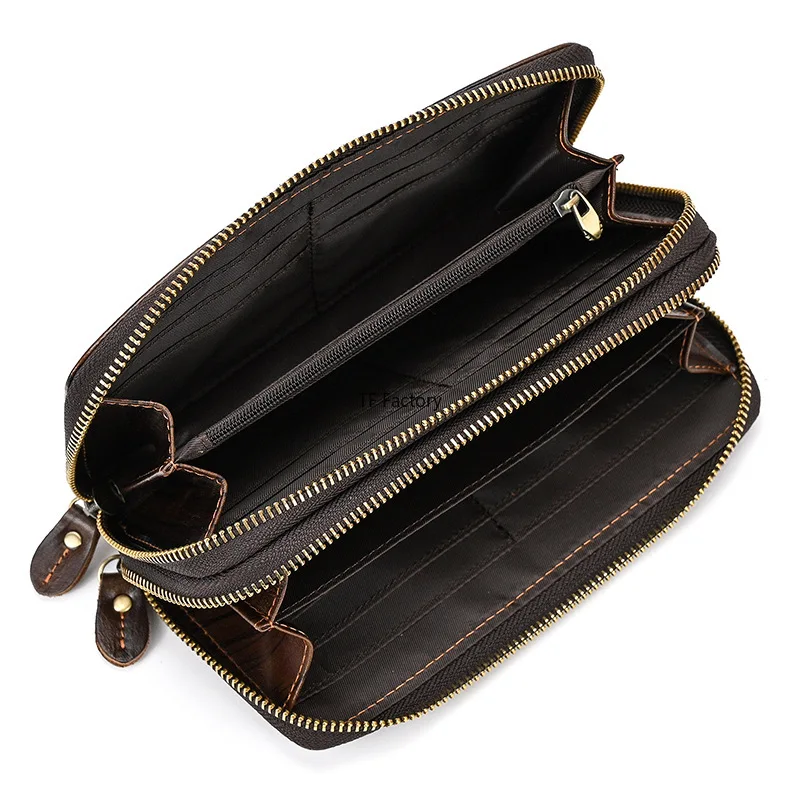 Premium Leather Long Wallet with Money Clip