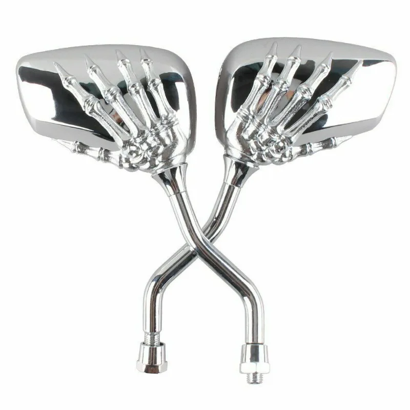 Universal Motorcycle Rearview Mirror 2pcs Aluminium Alloy Scooter Skeleton Hand Refit Motorbike Side Mirrors