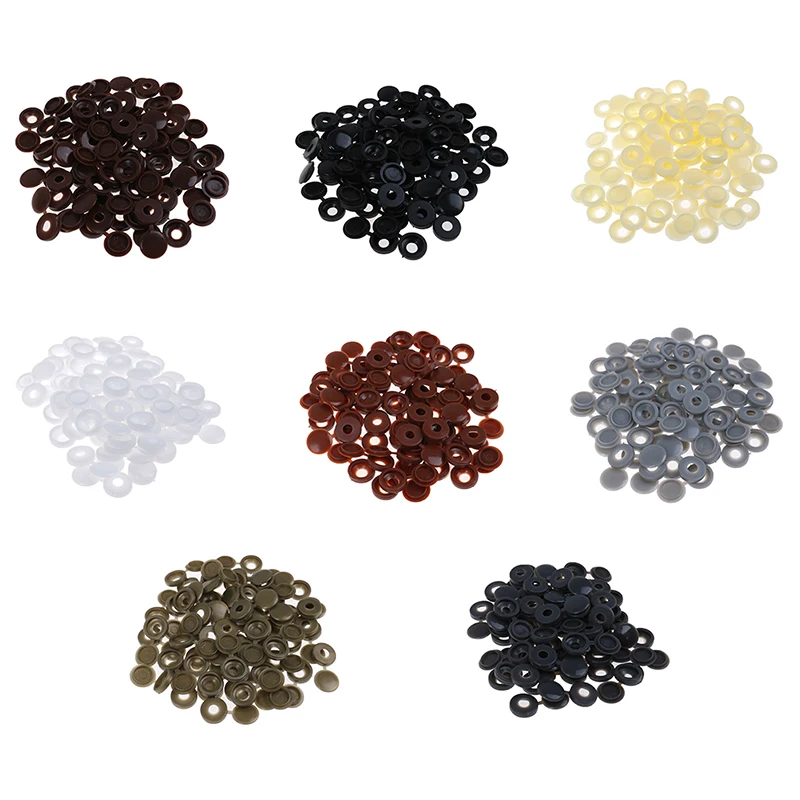 50pcs Car White Hinged Cover Cap Number Plate Fitting Fixing Self Tapping Screw For License Plate
