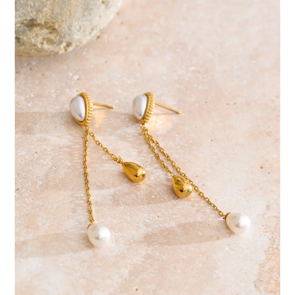 Yhpup Simulated Pearls Water Drop Long Chain