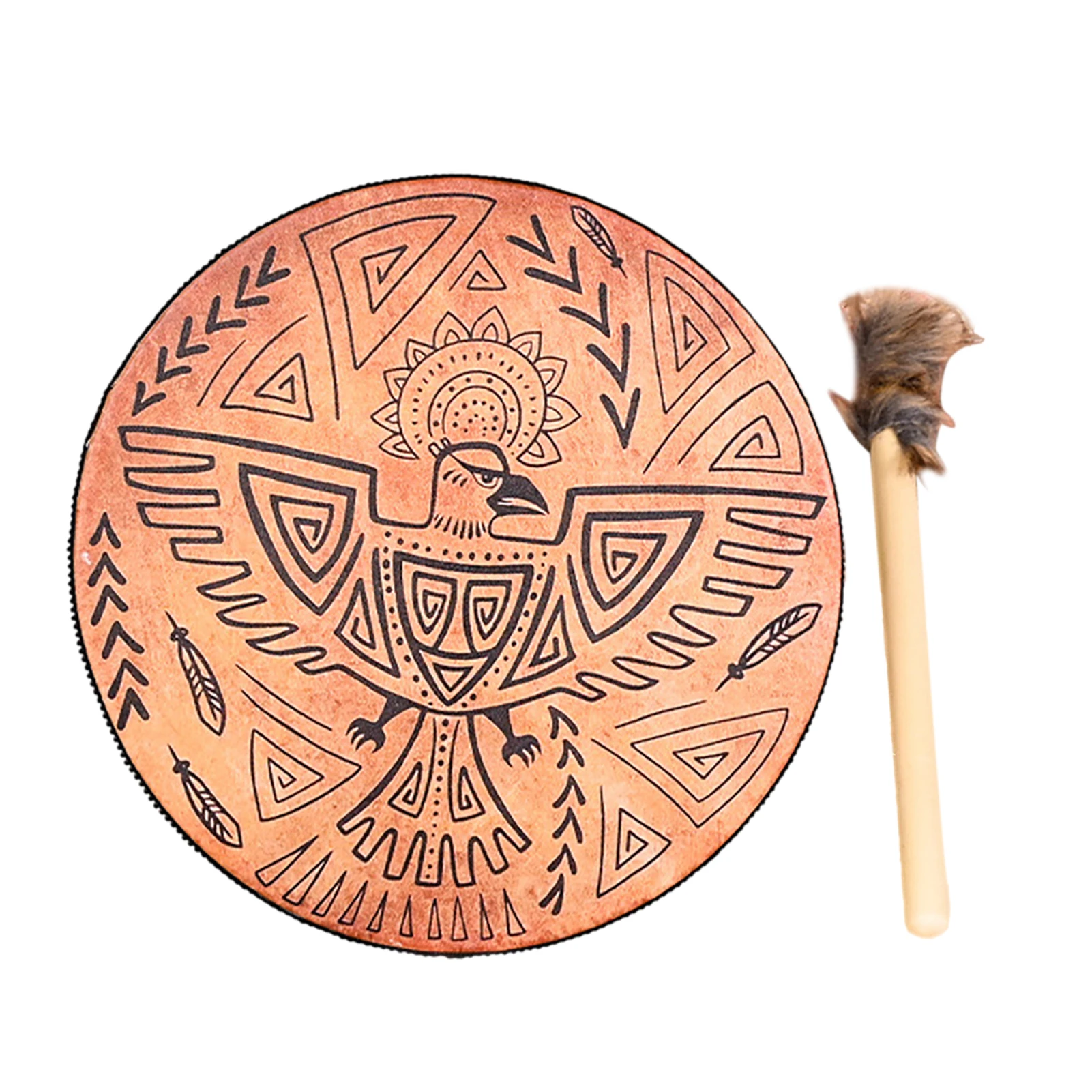 Hand Drum Musical Instruments Handmade Percussion 3D Tree Shape Shaman Drum Hollow Back Sound Of Music Decoration Full Of Myster