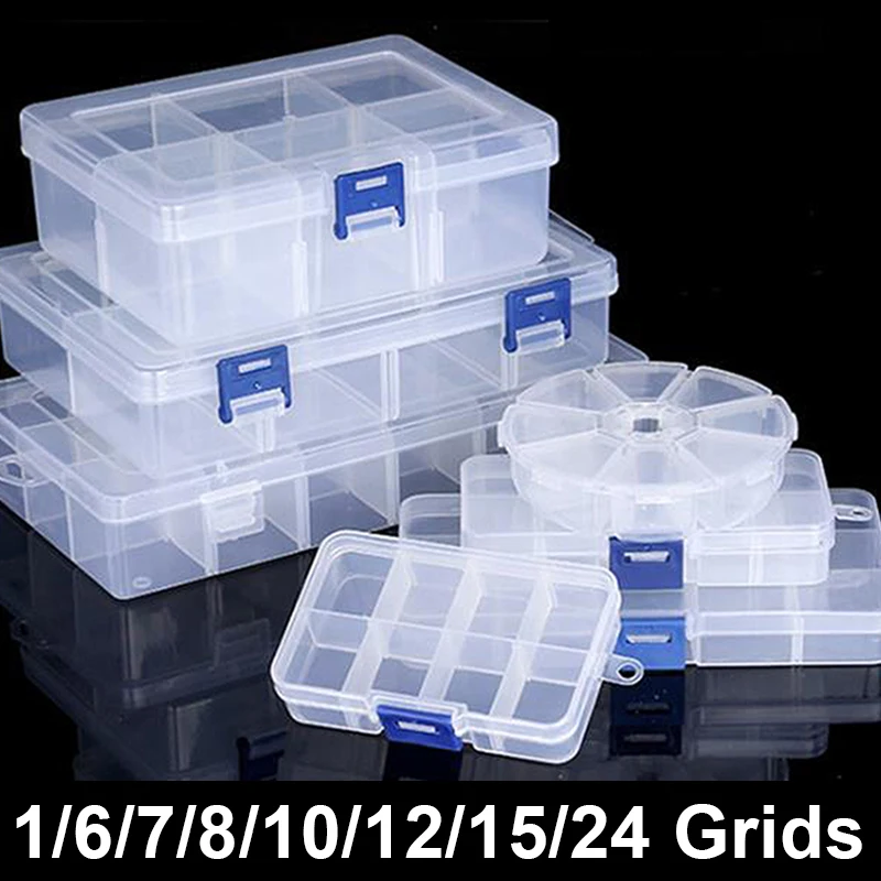 Transparent Plastic Storage Jewelry Box Plastic Compartment Adjustable Container Storage Boxes Beads Ring Earring Organizer Case 28 grids plastic storage jewelry box compartment container for beads earring box for ring earring necklace crafts