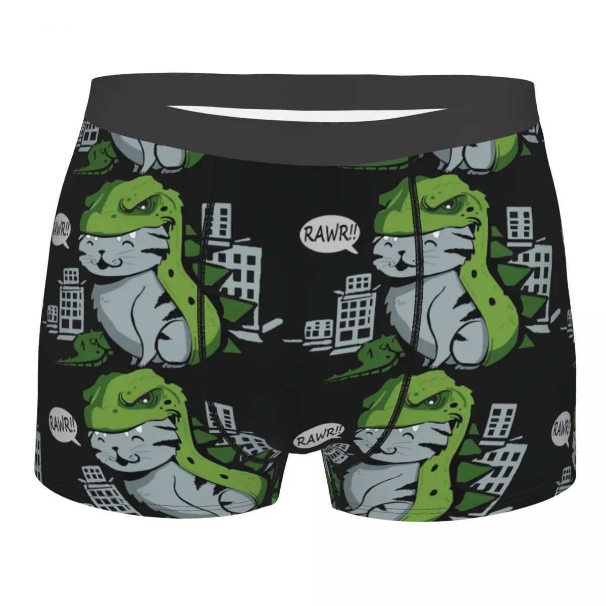 

Funny Kitty For Cat Lovers Kids Catzilla Movie Interesting Underpants Homme Panties Man Underwear Print Shorts Boxer Briefs