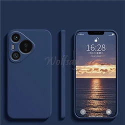 Liquid Silicone Rubber TPU Phone Protector Case Cover for Pura 70 Pro (Blue)
