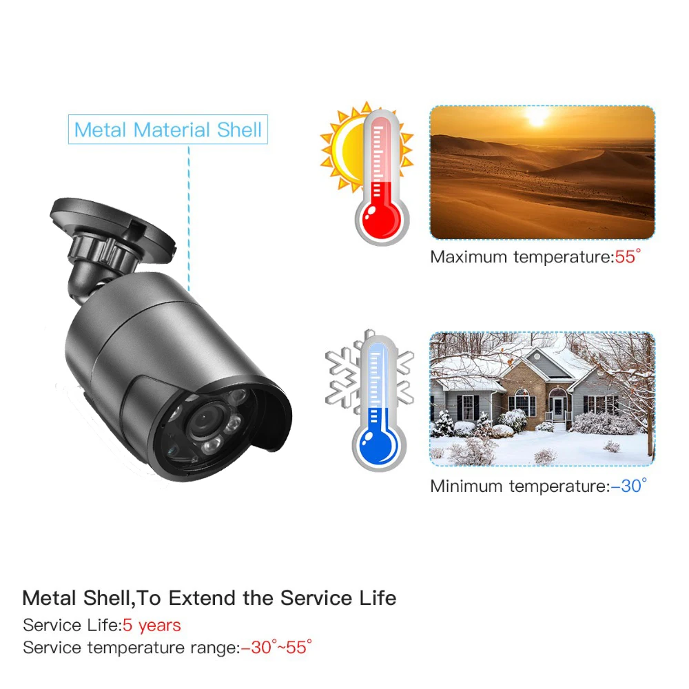 Gadinan 5MP 1080P AHD CCTV Camera High Resolution Video Surveillance Metal Outdoor Street Optioanl BNC Bullet Home Security Came 3