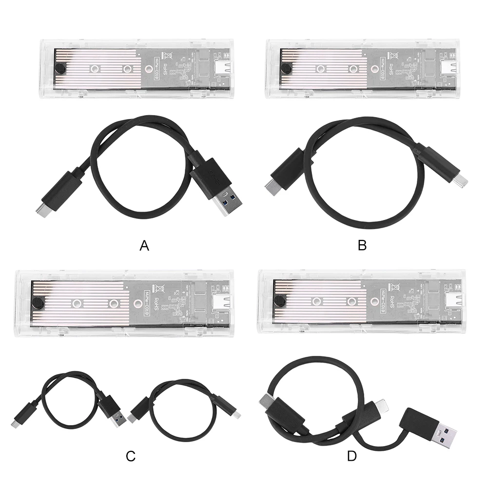 M.2 NVME PCIe NGFF SATA   Ŭ SSD ̽ B/M Ű B + M Ű SSD Ŭ ڽ, 2230, 2242, 2260, 2280mm SSD  