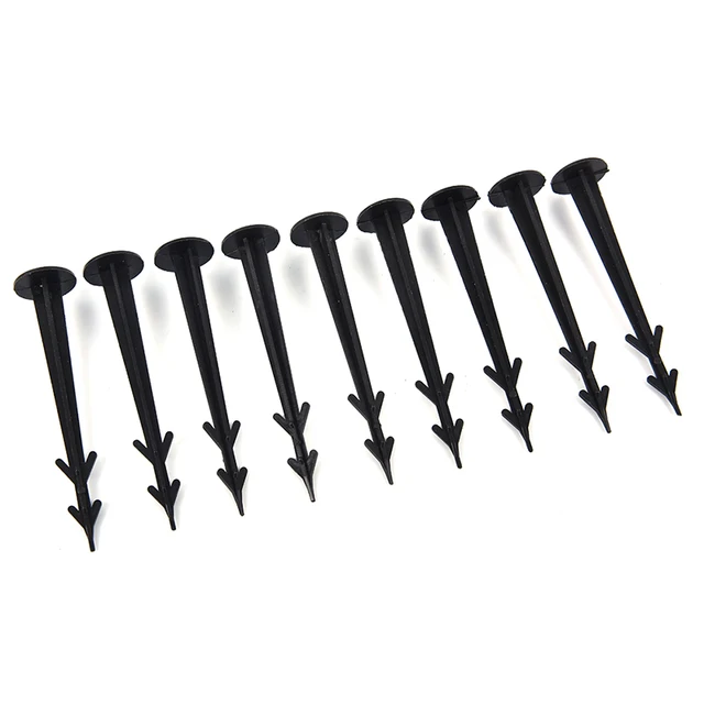 50Db/Tétel Őrölt Körömfóliák Rögzített Kerti Csapok Fekete Műanyag Pp Kültéri Talajtakaró Árnyékolás Újrahasznosítható Kertészeti Szerszámok 11 Cm - Image 3
