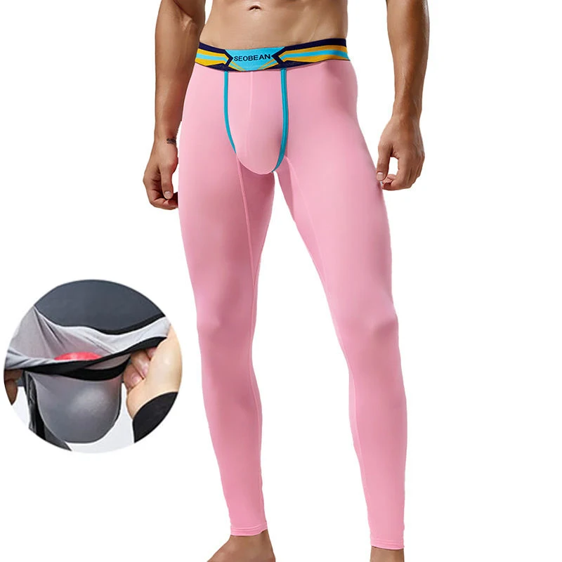 Men U Pouch Pajama Pants Underwear Sexy Boxershorts Seamless Bulge Breathable Thermal Long Johns Erotic Sexy Lingerie Underpants