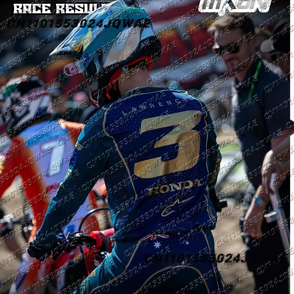 2026 혼다 뉴 핫 헌터 로렌스  3 슈퍼 모토크로스 레이싱 저지 남성용 긴팔 모터사이클 티셔츠 통기성 빠른 건조 탑