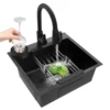 Stainless Steel  Kitchen Sink with Pull-Out Faucet Multi-functional Kitchen Sink Dish Basin Sink 50*45cm 6