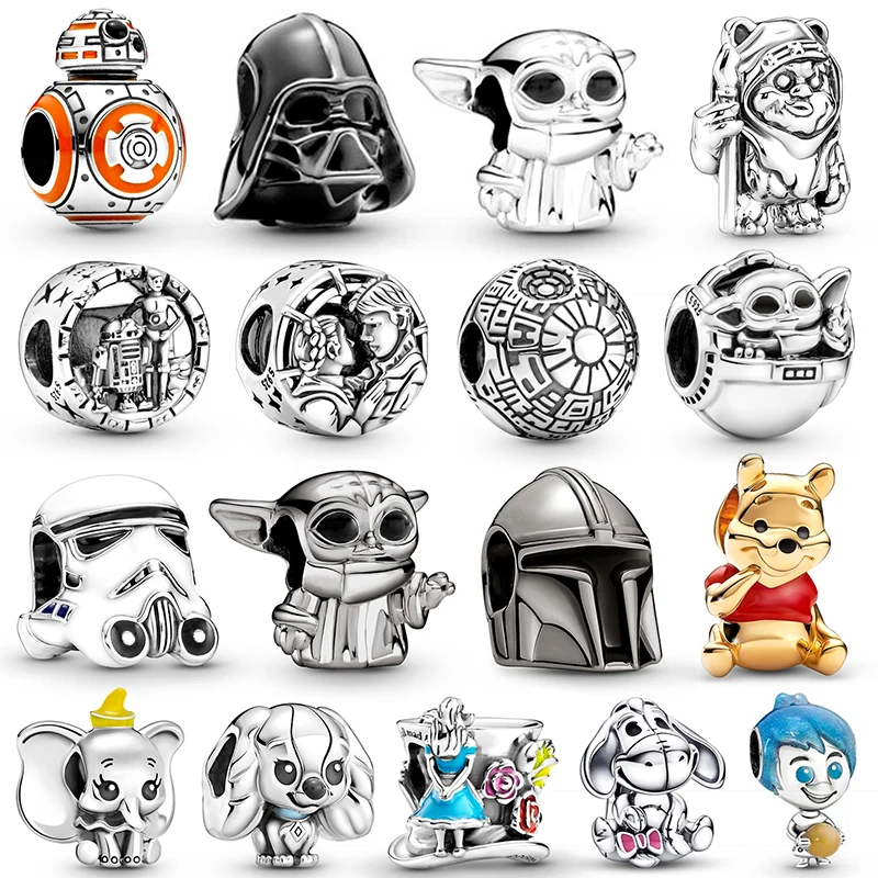 925 Sterling Silver Alien Shape Charm Beads Fits Pandora 925 Original