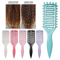 Brosse de coiffure 3 en 1 pour boucles, brosse à cheveux démêlante ajourée, peigne à cheveux emmêlé, façonnant la définition des boucles, outils de coiffure 1